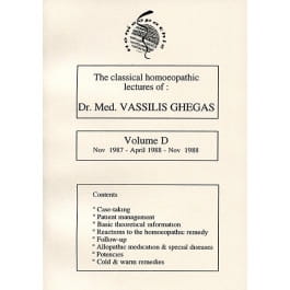Classical Homeopathic Lectures: Volume D